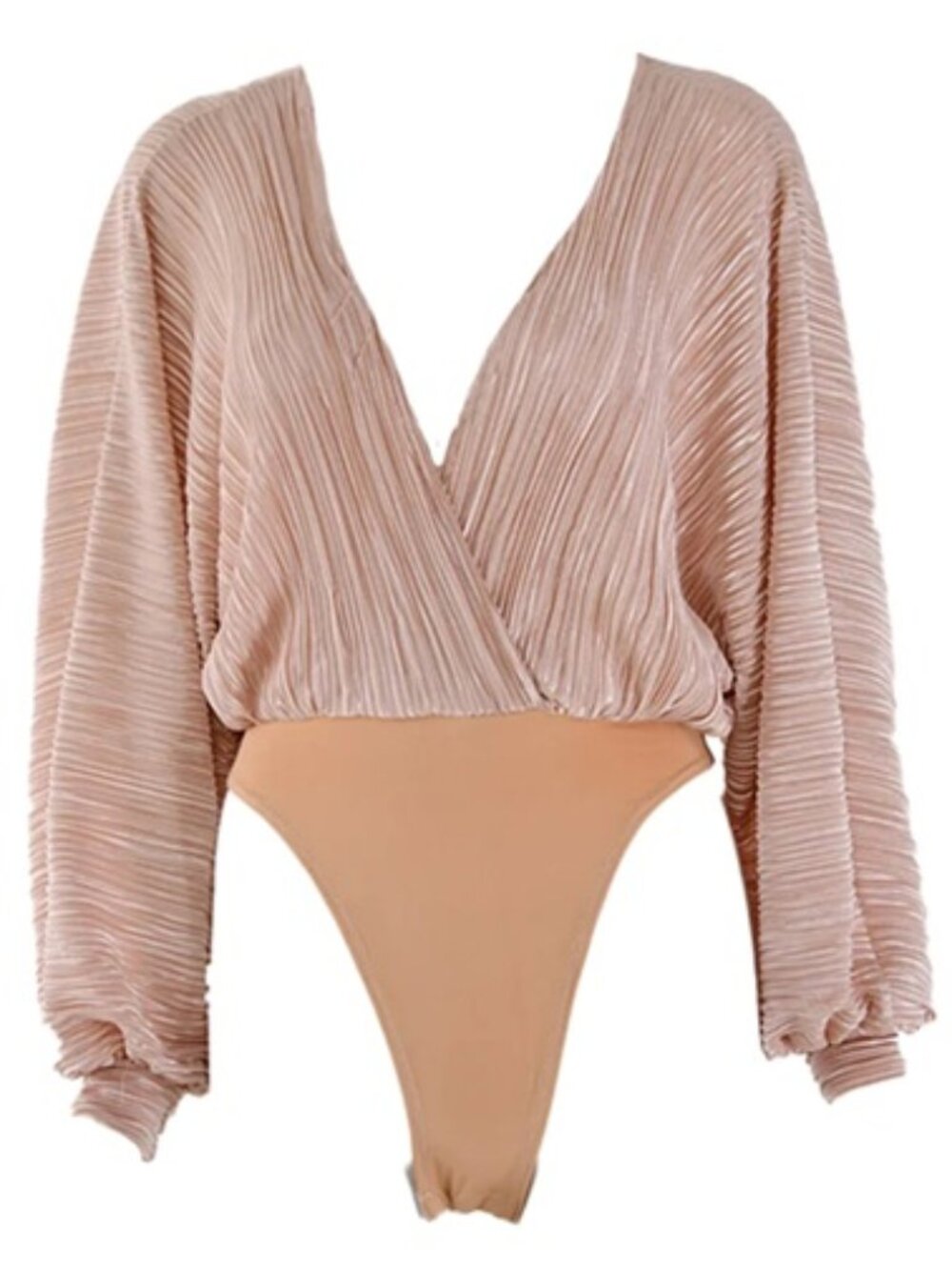 M.Use "Amora" Deep V-Neck Pleated Bodysuit. NWOT. M (8-10).